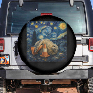 Funny Neil The Seal Starry Night Spare Tire Cover Van Gogh Art for Tasmania Seal Lovers TS11 No hole Black Print Your Wear