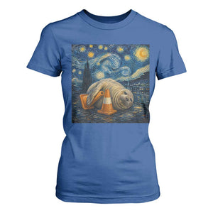 Funny Neil The Seal Starry Night T Shirt For Women Van Gogh Art for Tasmania Seal Lovers TS11 Royal Blue Print Your Wear