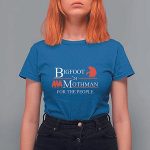 Funny Bigfoot Mothman'24 For The People T Shirt For Women American Flag President Election TS11 Royal Blue Print Your Wear