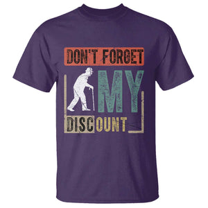 Funny Dont Forget My Discount T Shirt Old People Gag Retro Sunset TS11 Purple Print Your Wear
