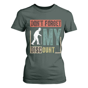 Funny Dont Forget My Discount T Shirt For Women Old People Gag Retro Sunset TS11 Dark Forest Green Print Your Wear