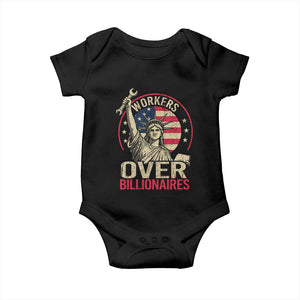 Workers Over Billionaires Baby Onesie Social Justice Statue Of Liberty TS11 Black Print Your Wear