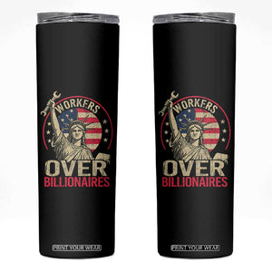 Workers Over Billionaires Skinny Tumbler Social Justice Statue Of Liberty TS11 Black Print Your Wear