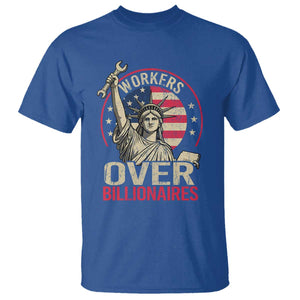 Workers Over Billionaires T Shirt Social Justice Statue Of Liberty TS11 Royal Blue Print Your Wear