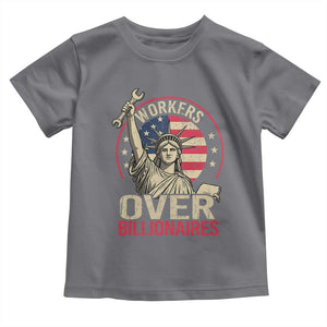 Workers Over Billionaires Toddler T Shirt Social Justice Statue Of Liberty TS11 Charcoal Print Your Wear