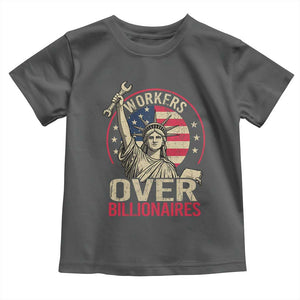 Workers Over Billionaires Toddler T Shirt Social Justice Statue Of Liberty TS11 Dark Heather Print Your Wear
