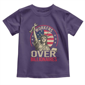 Workers Over Billionaires Toddler T Shirt Social Justice Statue Of Liberty TS11 Purple Print Your Wear