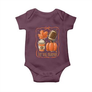 Tis The Season Fall Thanksgiving Baby Onesie Retro Coquette Bow American Football Pumpkin TS11 Maroon Print Your Wear