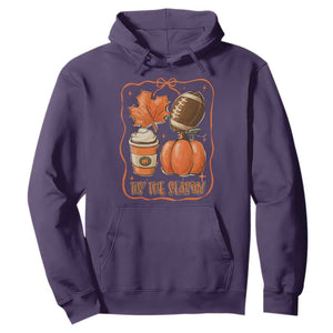 Tis The Season Fall Thanksgiving Hoodie Retro Coquette Bow American Football Pumpkin TS11 Purple Print Your Wear