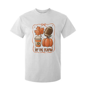Tis The Season Fall Thanksgiving T Shirt For Kid Retro Coquette Bow American Football Pumpkin TS11 White Print Your Wear