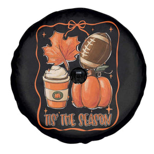 Tis The Season Fall Thanksgiving Spare Tire Cover Retro Coquette Bow American Football Pumpkin TS11 Print Your Wear