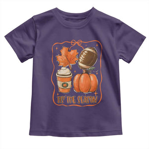 Tis The Season Fall Thanksgiving Toddler T Shirt Retro Coquette Bow American Football Pumpkin TS11 Purple Print Your Wear