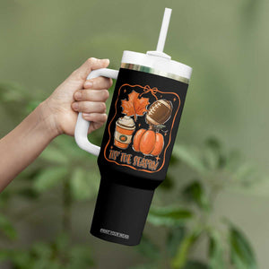 Tis The Season Fall Thanksgiving Tumbler With Handle Retro Coquette Bow American Football Pumpkin TS11 Print Your Wear