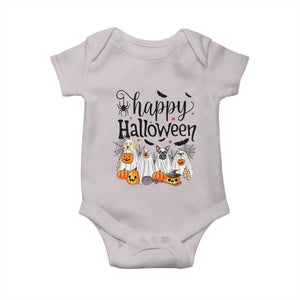 Happy Halloween Dog Ghost Spooky Season Baby Onesie TS11 Ice Gray Print Your Wear