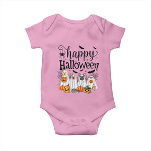 Happy Halloween Dog Ghost Spooky Season Baby Onesie TS11 Light Pink Print Your Wear
