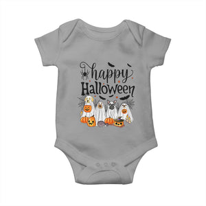 Happy Halloween Dog Ghost Spooky Season Baby Onesie TS11 Sport Gray Print Your Wear