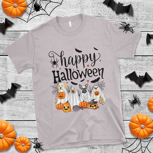 Happy Halloween Dog Ghost Spooky Season T Shirt TS11 Ice Gray Print Your Wear