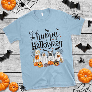 Happy Halloween Dog Ghost Spooky Season T Shirt TS11 Light Blue Print Your Wear