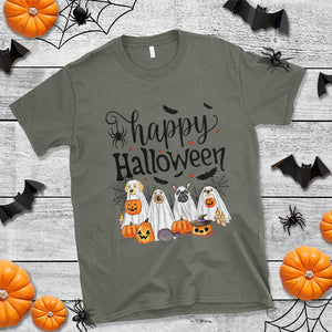Happy Halloween Dog Ghost Spooky Season T Shirt TS11 Military Green Print Your Wear