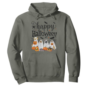 Happy Halloween Dog Ghost Spooky Season Hoodie TS11 Military Green Print Your Wear
