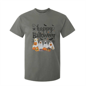 Happy Halloween Dog Ghost Spooky Season T Shirt For Kid TS11 Military Green Print Your Wear