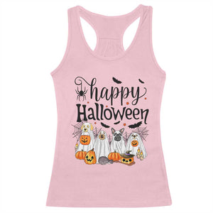 Happy Halloween Dog Ghost Spooky Season Racerback Tank Top TS11 Light Pink Print Your Wear