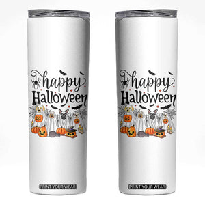 Happy Halloween Dog Ghost Spooky Season Skinny Tumbler TS11 White Print Your Wear