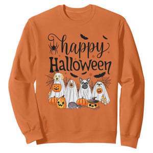 Happy Halloween Dog Ghost Spooky Season Sweatshirt TS11 Orange Print Your Wear