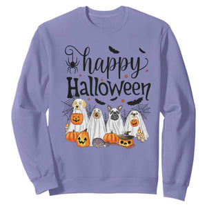Happy Halloween Dog Ghost Spooky Season Sweatshirt TS11 Violet Print Your Wear