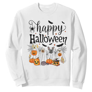 Happy Halloween Dog Ghost Spooky Season Sweatshirt TS11 White Print Your Wear