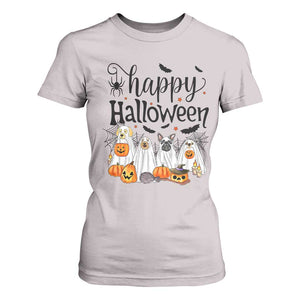 Happy Halloween Dog Ghost Spooky Season T Shirt For Women TS11 Ice Gray Print Your Wear