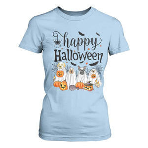 Happy Halloween Dog Ghost Spooky Season T Shirt For Women TS11 Light Blue Print Your Wear