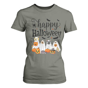 Happy Halloween Dog Ghost Spooky Season T Shirt For Women TS11 Military Green Print Your Wear
