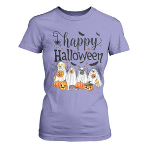 Happy Halloween Dog Ghost Spooky Season T Shirt For Women TS11 Violet Print Your Wear