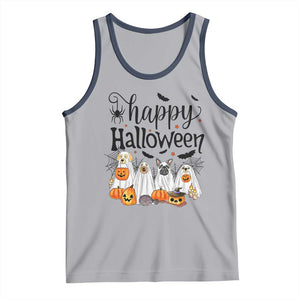 Happy Halloween Dog Ghost Spooky Season Tank Top TS11 Athletic Heather Navy Print Your Wear