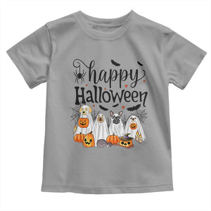 Happy Halloween Dog Ghost Spooky Season Toddler T Shirt TS11 Sport Gray Print Your Wear