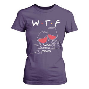 Funny Thanksgiving Friendsgiving T Shirt For Women WTF Wine Tasting Friends TS11 Purple Print Your Wear