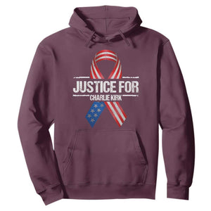 Justice For Charlie Kirk Hoodie Patriotic Tribute Human Rights Activist TS11 Maroon Print Your Wear