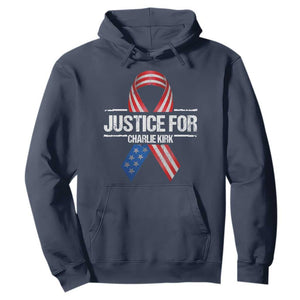 Justice For Charlie Kirk Hoodie Patriotic Tribute Human Rights Activist TS11 Navy Print Your Wear