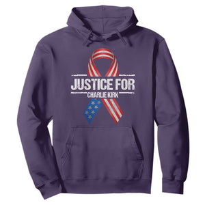 Justice For Charlie Kirk Hoodie Patriotic Tribute Human Rights Activist TS11 Purple Print Your Wear