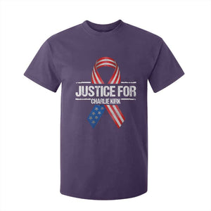 Justice For Charlie Kirk T Shirt For Kid Patriotic Tribute Human Rights Activist TS11 Purple Print Your Wear