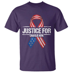 Justice For Charlie Kirk T Shirt Patriotic Tribute Human Rights Activist TS11 Purple Print Your Wear
