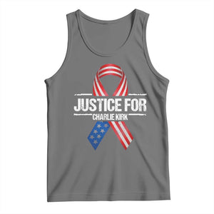 Justice For Charlie Kirk Tank Top Patriotic Tribute Human Rights Activist TS11 Black Heather Print Your Wear