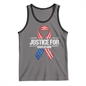 Justice For Charlie Kirk Tank Top Patriotic Tribute Human Rights Activist TS11 Deep Heather Black Print Your Wear