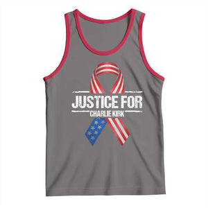 Justice For Charlie Kirk Tank Top Patriotic Tribute Human Rights Activist TS11 Deep Heather Red Print Your Wear