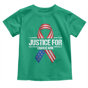 Justice For Charlie Kirk Toddler T Shirt Patriotic Tribute Human Rights Activist TS11 Irish Green Print Your Wear