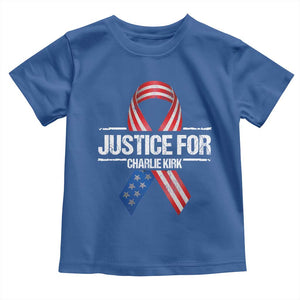 Justice For Charlie Kirk Toddler T Shirt Patriotic Tribute Human Rights Activist TS11 Royal Blue Print Your Wear