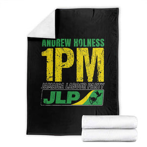 1PM Jamaica Andrew Holness Throw Blanket Jamaica Labour Party JPL Supporter TS11 Black Print Your Wear