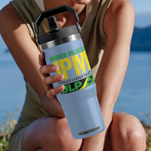 1PM Jamaica Andrew Holness Flip Straw Tumbler Jamaica Labour Party JPL Supporter TS11 One Size: 30 oz Light Blue Print Your Wear