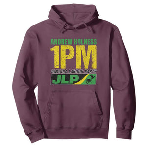 1PM Jamaica Andrew Holness Hoodie Jamaica Labour Party JPL Supporter TS11 Maroon Print Your Wear